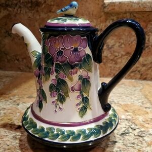 Blue Sky Clayworks Icing on the Cake Wisteria Teapot New